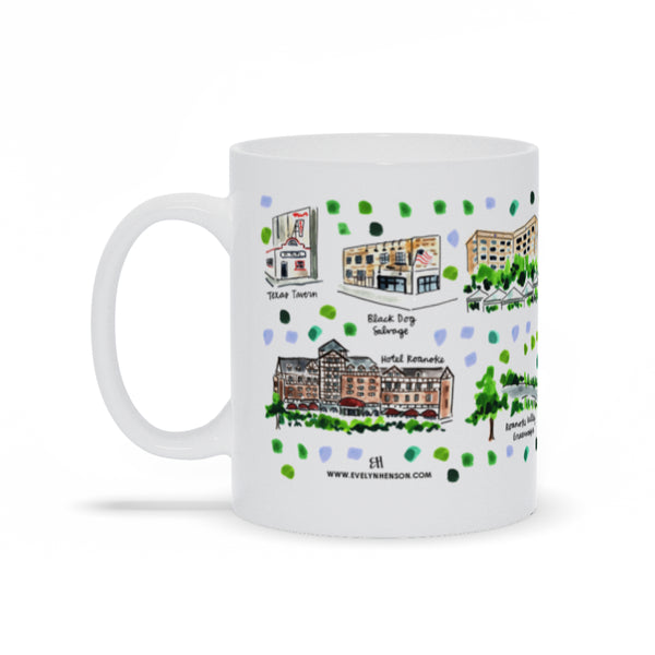 Roanoke, VA Map Mug