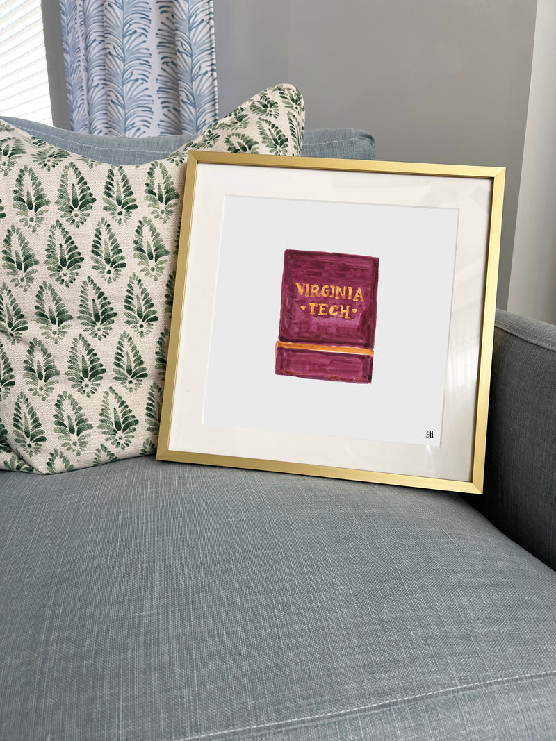 Virginia Tech Matchbook Fine Art Print
