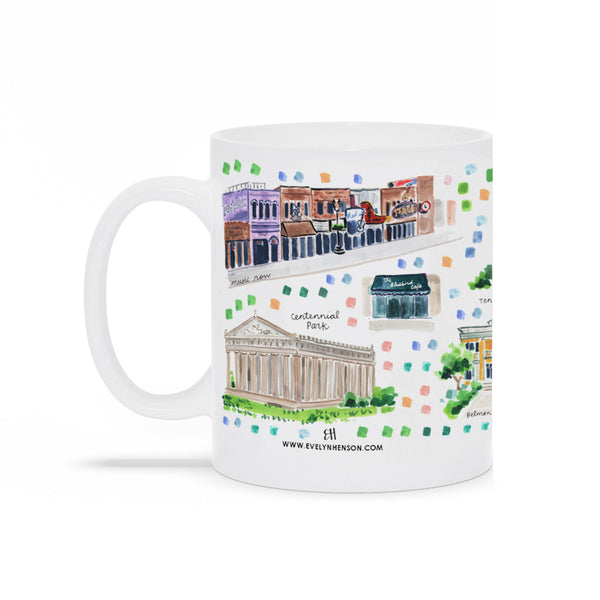 Nashville, TN Map Mug