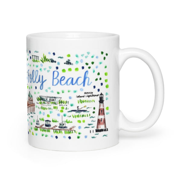 Folly Beach, SC Map Mug