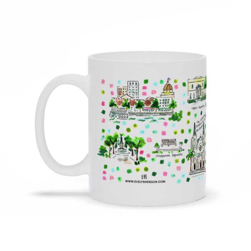 Savannah, GA Map Mug