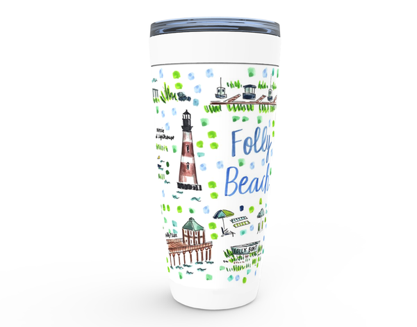 Folly Beach, SC  Map Tumbler