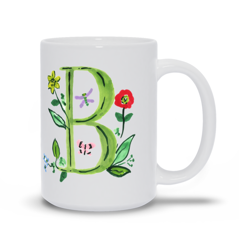 Bisou Blooms Initial Mug