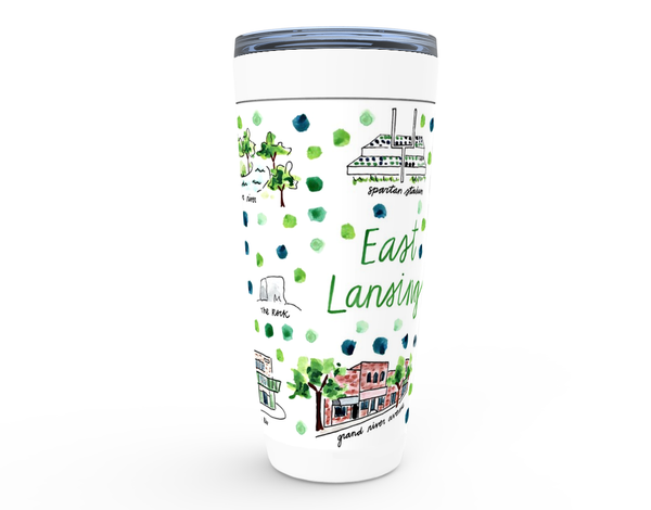 East Lansing, MI Map Tumbler