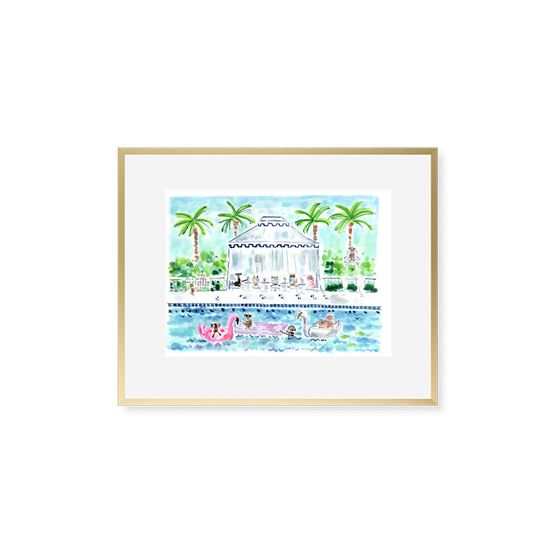 The "Pool Pawty" Fine Art Print