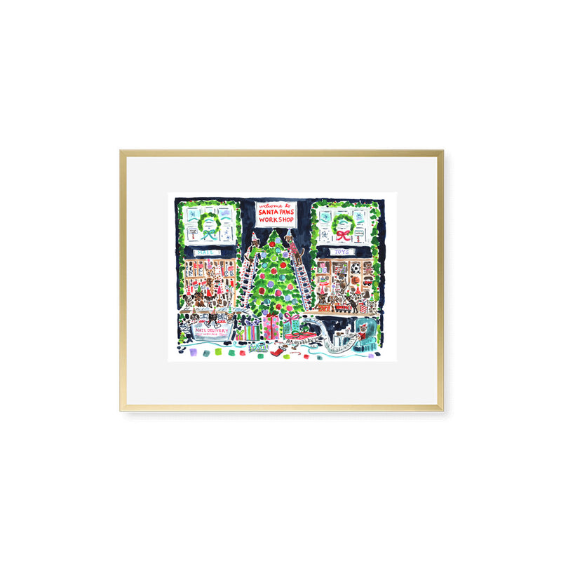 The "Santa Paws Workshop" Fine Art Print